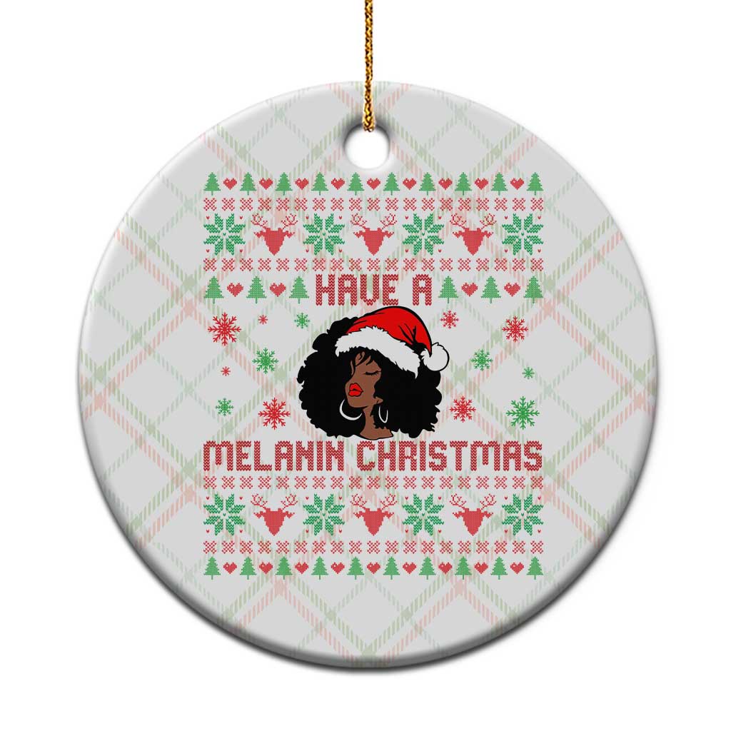 Have A Melanin Christmas Ceramic Ornament Cute Black Santa Girl Ugly Xmas TS12 1pc Christmas Plaid Print Your Wear