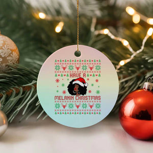 Have A Melanin Christmas Ceramic Ornament Cute Black Santa Girl Ugly Xmas TS12 1pc Pastel Print Your Wear