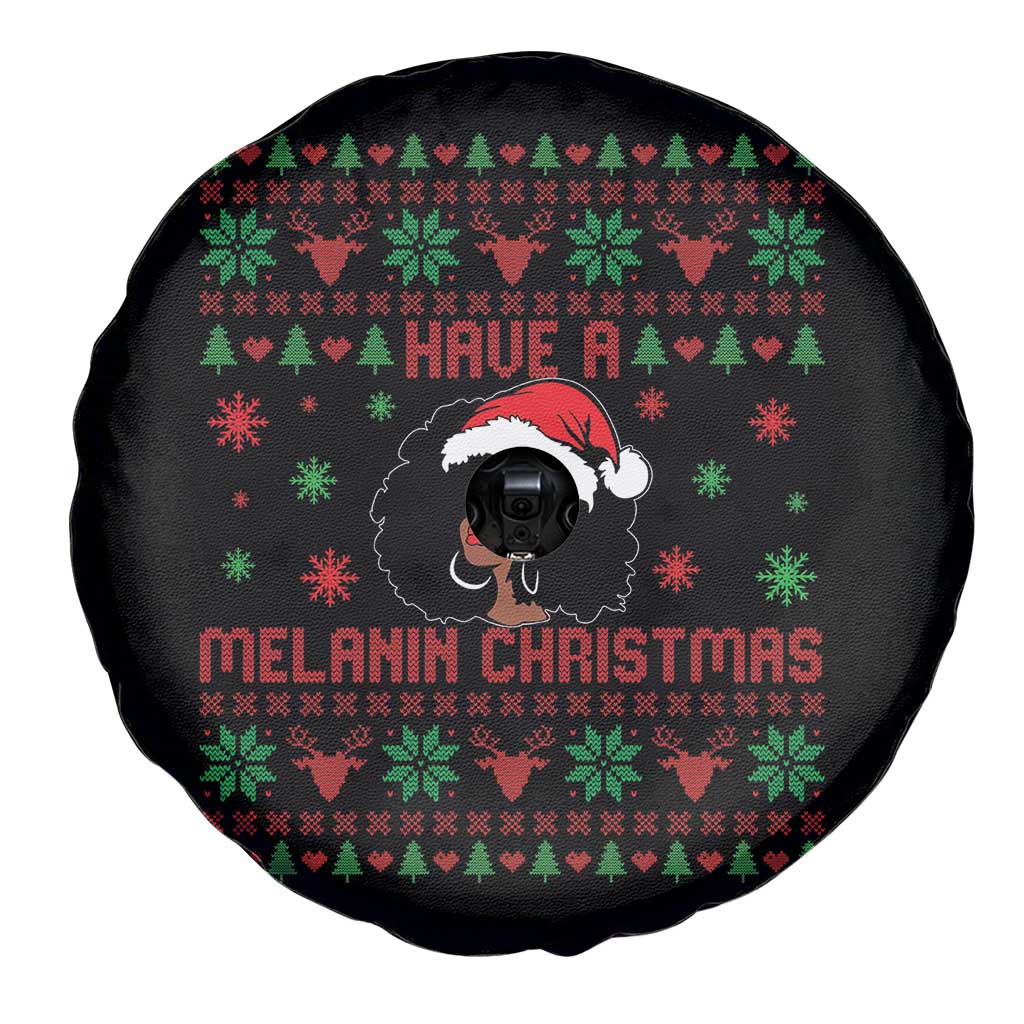 Have A Melanin Christmas Spare Tire Cover Cute Black Santa Girl Ugly Xmas TS12 Print Your Wear