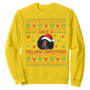 Have A Melanin Christmas Sweatshirt Cute Black Santa Girl Ugly Xmas TS12 Daisy Print Your Wear