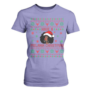 Have A Melanin Christmas T Shirt For Women Cute Black Santa Girl Ugly Xmas TS12 Violet Print Your Wear