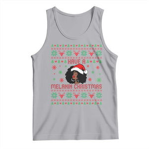 Have A Melanin Christmas Tank Top Cute Black Santa Girl Ugly Xmas TS12 Athletic Heather Print Your Wear