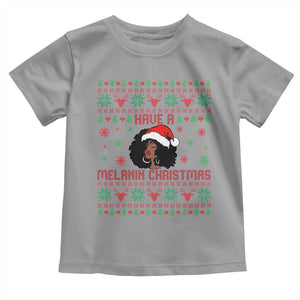 Have A Melanin Christmas Toddler T Shirt Cute Black Santa Girl Ugly Xmas TS12 Sport Gray Print Your Wear