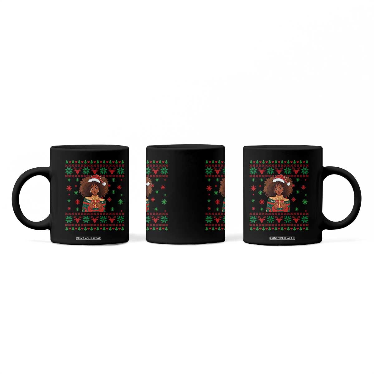 Black Queen Christmas Coffee Mug African American Girl Black Pride TS12 Print Your Wear