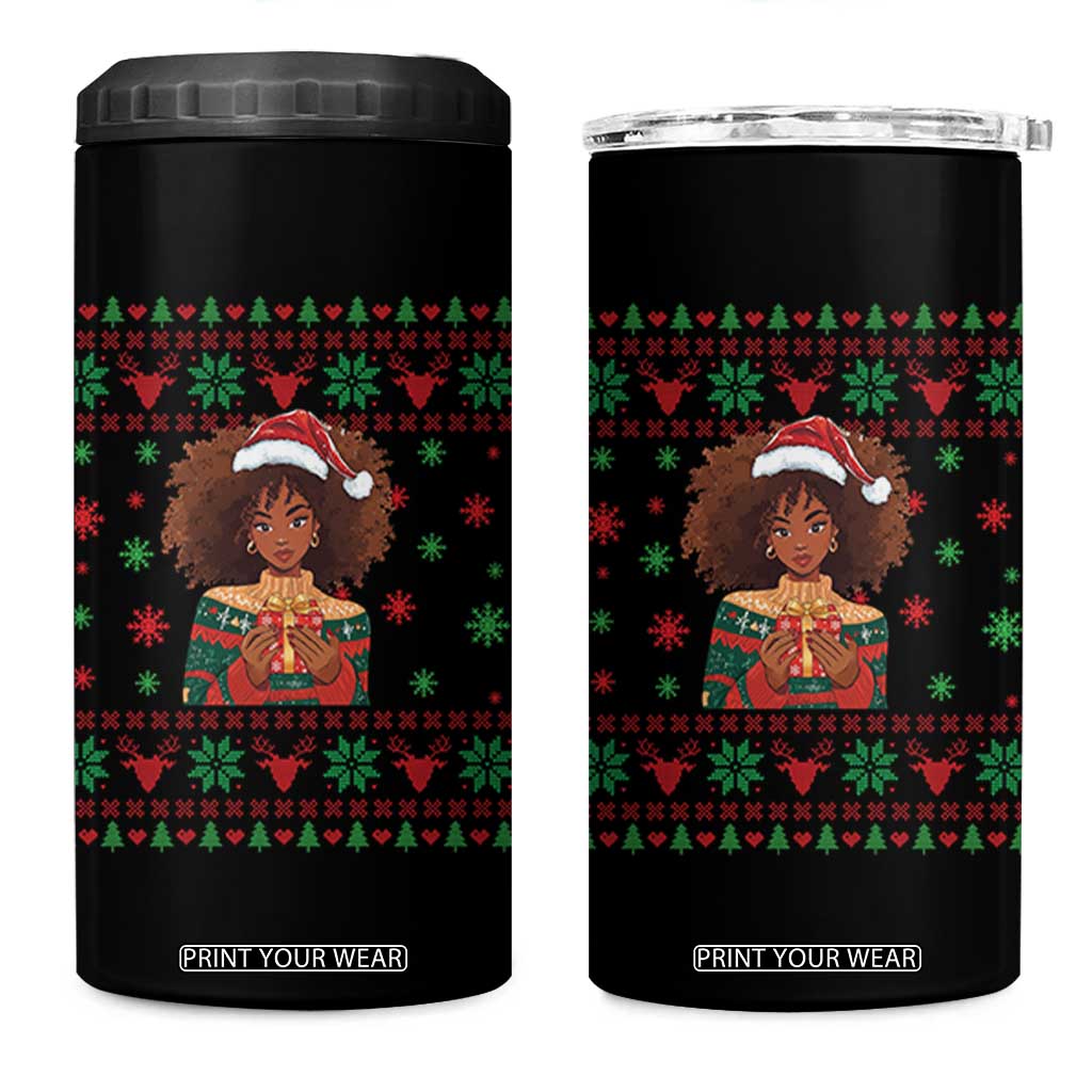 Black Queen Christmas 4 in 1 Can Cooler Tumbler African American Girl Black Pride TS12 One Size: 16 oz Black Print Your Wear