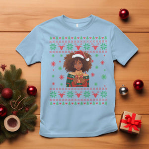 Black Queen Christmas T Shirt African American Girl Black Pride TS12 Light Blue Print Your Wear