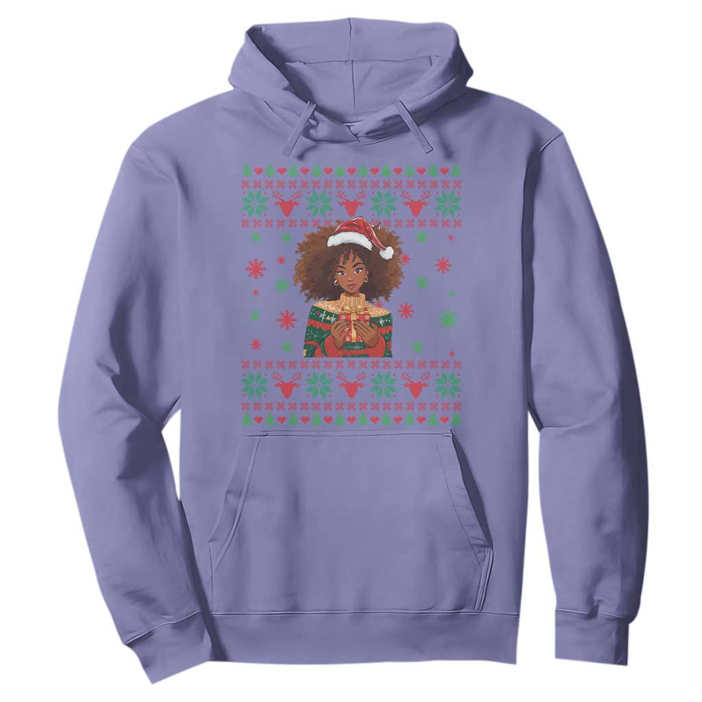 Black Queen Christmas Hoodie African American Girl Black Pride TS12 Violet Print Your Wear