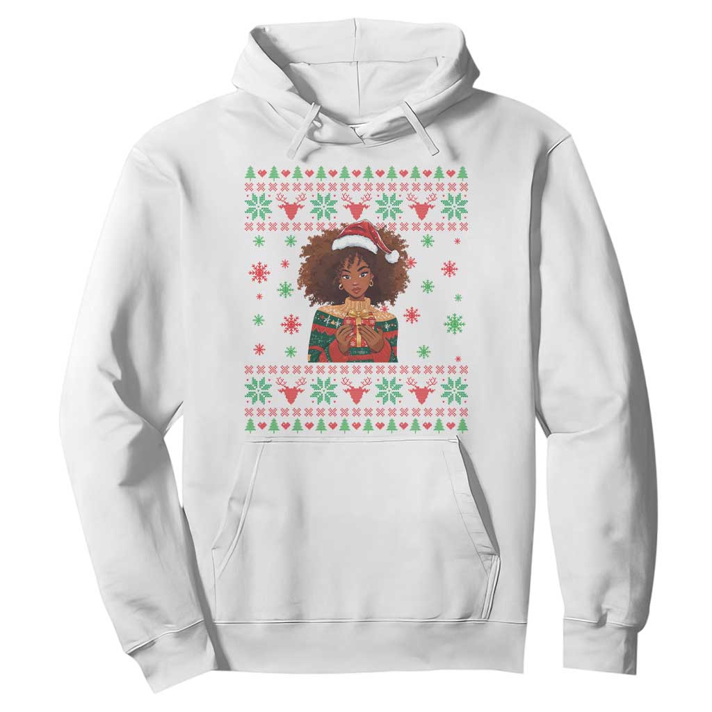 Black Queen Christmas Hoodie African American Girl Black Pride TS12 White Print Your Wear