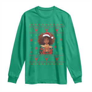 Black Queen Christmas Long Sleeve Shirt African American Girl Black Pride TS12 Irish Green Print Your Wear