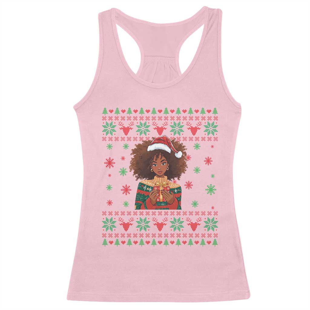 Black Queen Christmas Racerback Tank Top African American Girl Black Pride TS12 Light Pink Print Your Wear