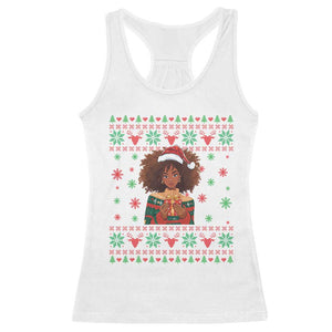 Black Queen Christmas Racerback Tank Top African American Girl Black Pride TS12 White Print Your Wear
