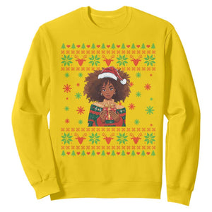 Black Queen Christmas Sweatshirt African American Girl Black Pride TS12 Daisy Print Your Wear
