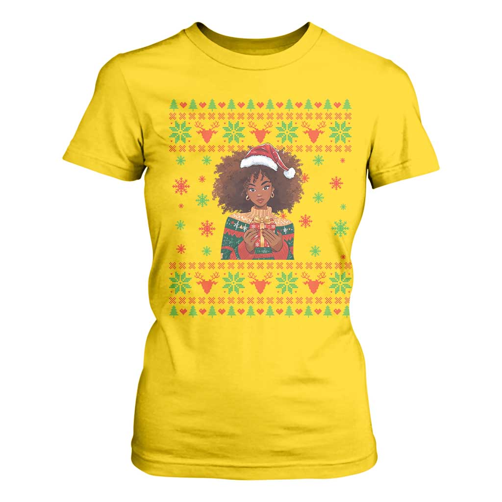 Black Queen Christmas T Shirt For Women African American Girl Black Pride TS12 Daisy Print Your Wear