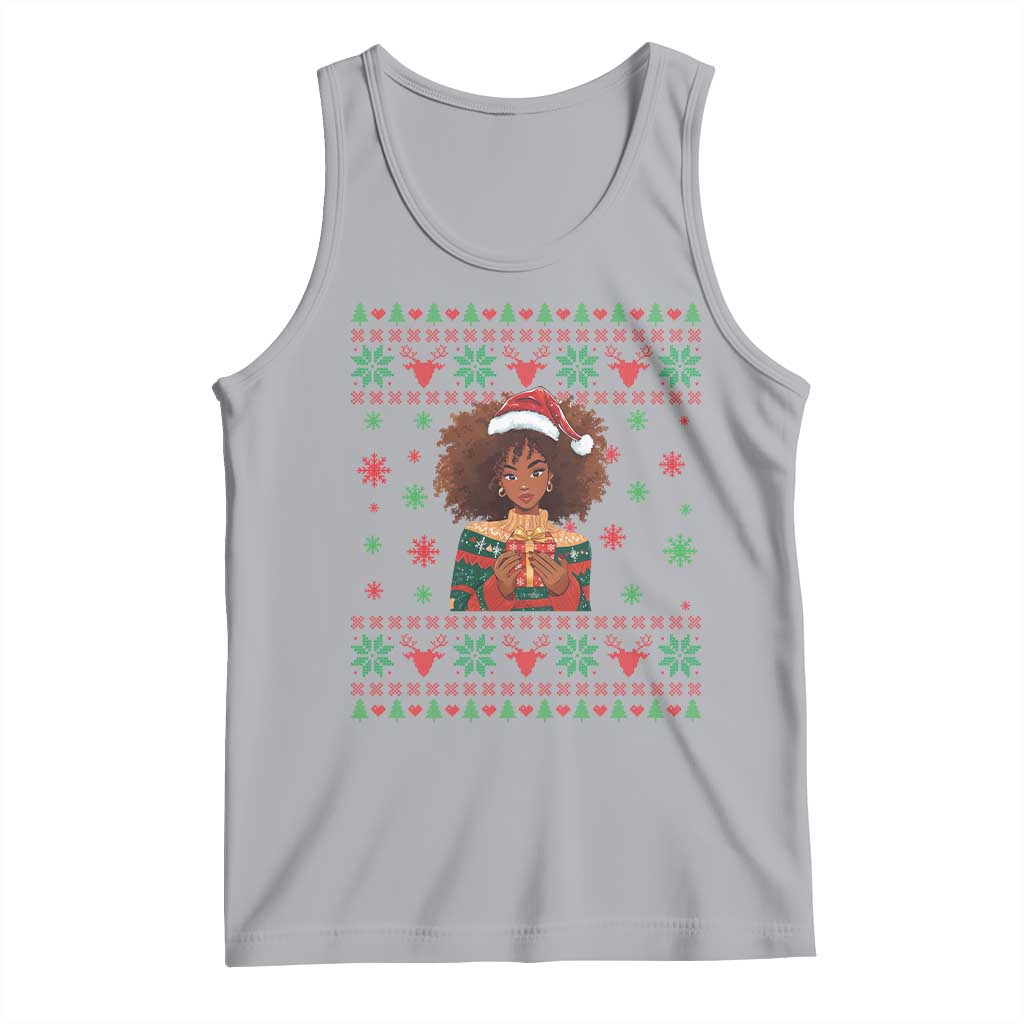 Black Queen Christmas Tank Top African American Girl Black Pride TS12 Athletic Heather Print Your Wear