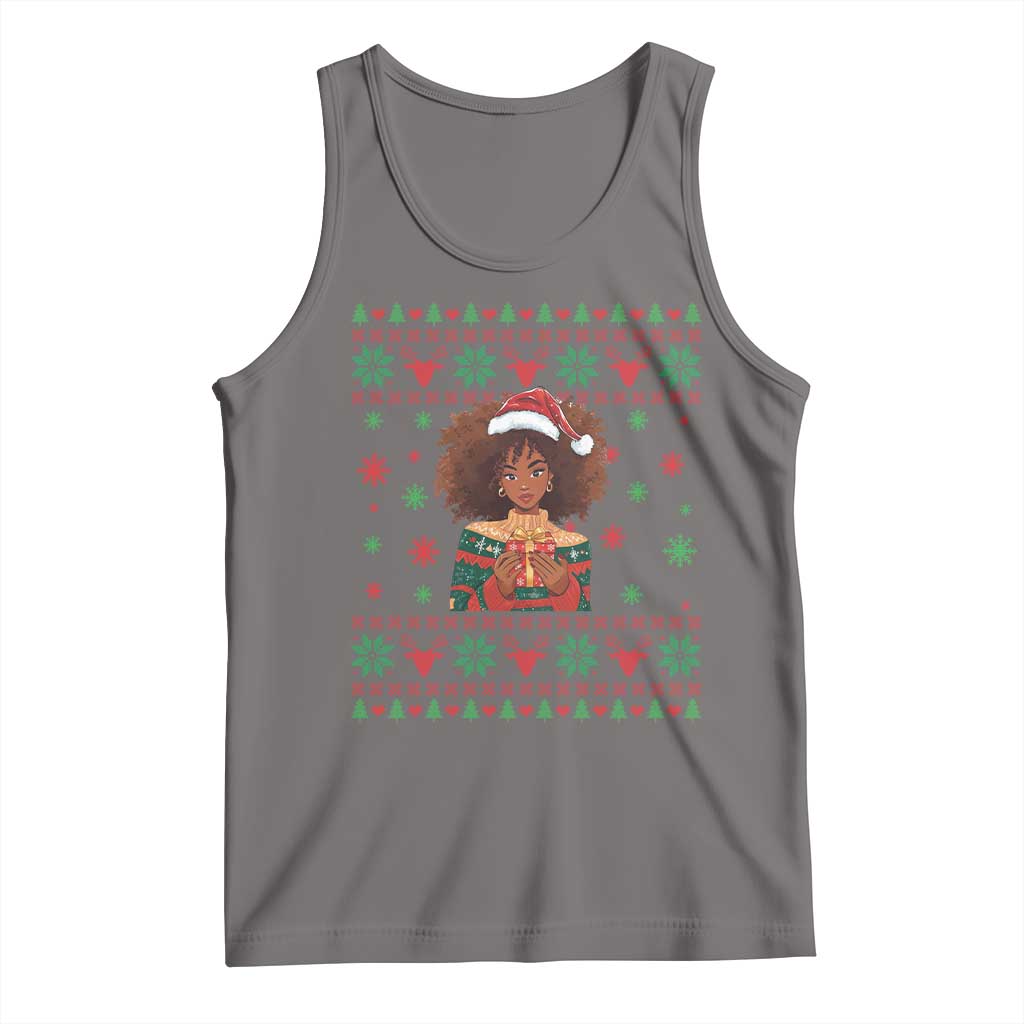 Black Queen Christmas Tank Top African American Girl Black Pride TS12 Deep Heather Print Your Wear