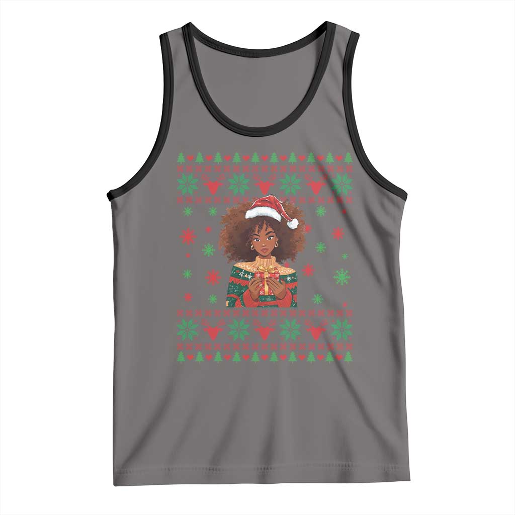Black Queen Christmas Tank Top African American Girl Black Pride TS12 Deep Heather Black Print Your Wear