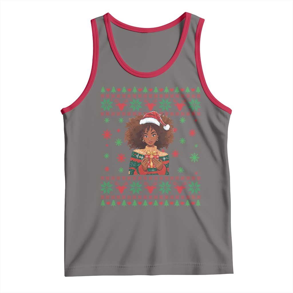 Black Queen Christmas Tank Top African American Girl Black Pride TS12 Deep Heather Red Print Your Wear