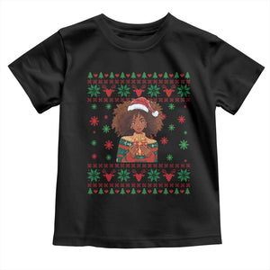Black Queen Christmas Toddler T Shirt African American Girl Black Pride TS12 Black Print Your Wear