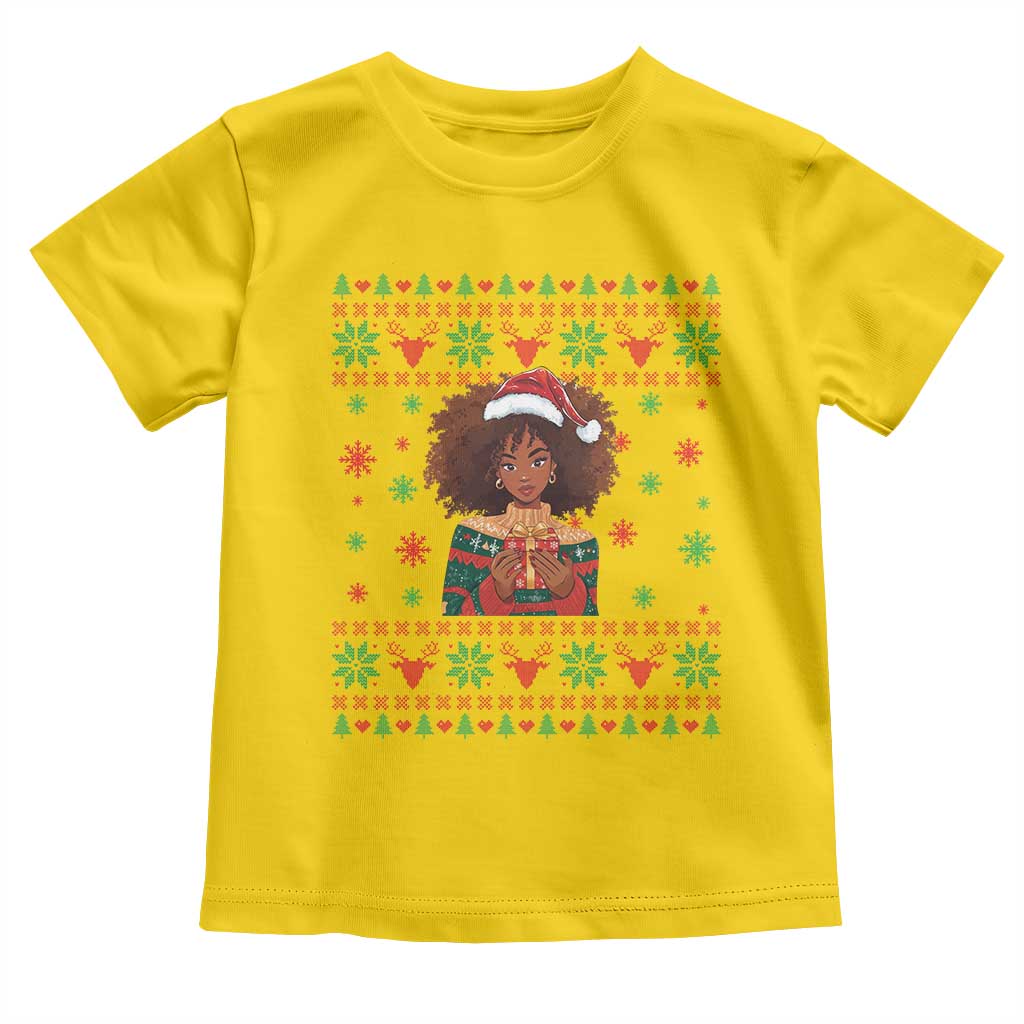 Black Queen Christmas Toddler T Shirt African American Girl Black Pride TS12 Daisy Print Your Wear