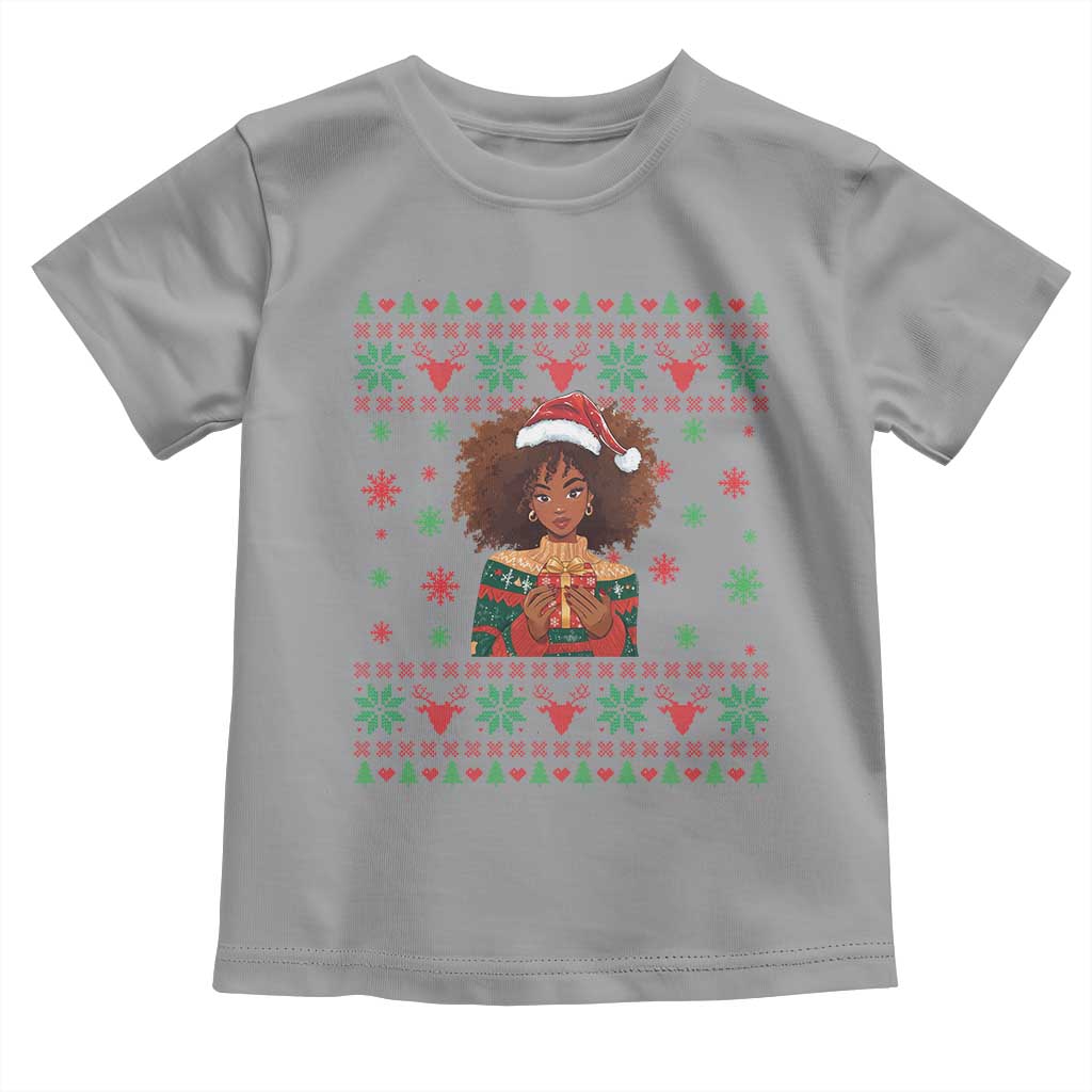 Black Queen Christmas Toddler T Shirt African American Girl Black Pride TS12 Sport Gray Print Your Wear