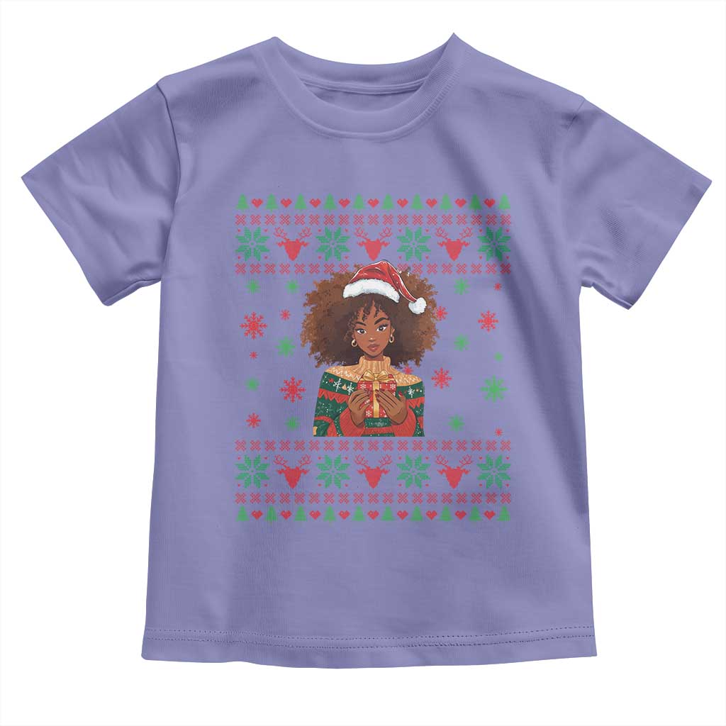 Black Queen Christmas Toddler T Shirt African American Girl Black Pride TS12 Violet Print Your Wear