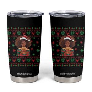 Black Queen Christmas Tumbler Cup African American Girl Black Pride TS12 Black Print Your Wear