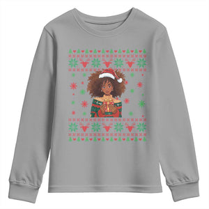 Black Queen Christmas Youth Sweatshirt African American Girl Black Pride TS12 Sport Gray Print Your Wear