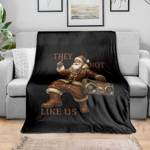 They Not Like Us Throw Blanket Funny Christmas Black Santa Claus TS12 Print Your Wear