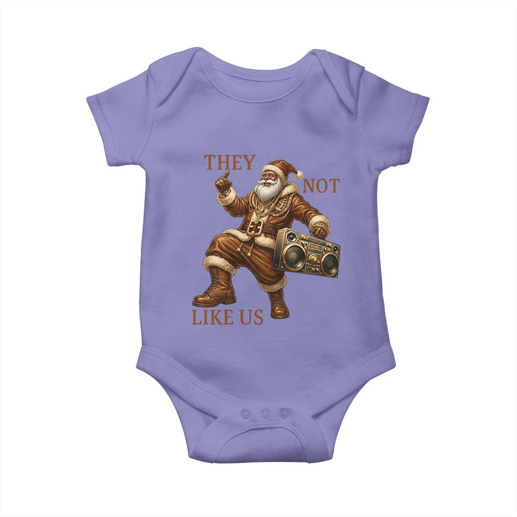 They Not Like Us Baby Onesie Funny Christmas Black Santa Claus TS12 Violet Print Your Wear