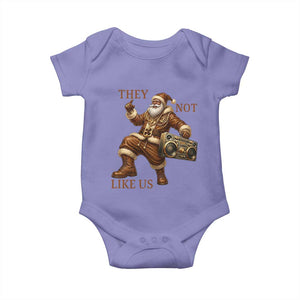 They Not Like Us Baby Onesie Funny Christmas Black Santa Claus TS12 Violet Print Your Wear