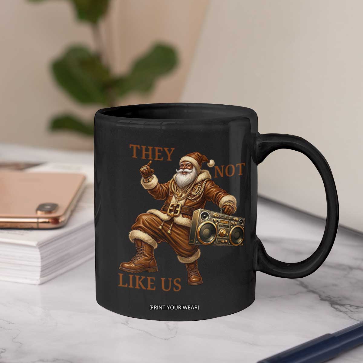 They Not Like Us Coffee Mug Funny Christmas Black Santa Claus TS12 Print Your Wear