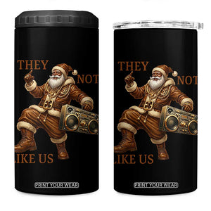 They Not Like Us 4 in 1 Can Cooler Tumbler Funny Christmas Black Santa Claus TS12 One Size: 16 oz Black Print Your Wear