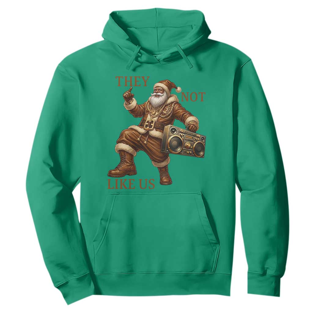 They Not Like Us Hoodie Funny Christmas Black Santa Claus TS12 Irish Green Print Your Wear