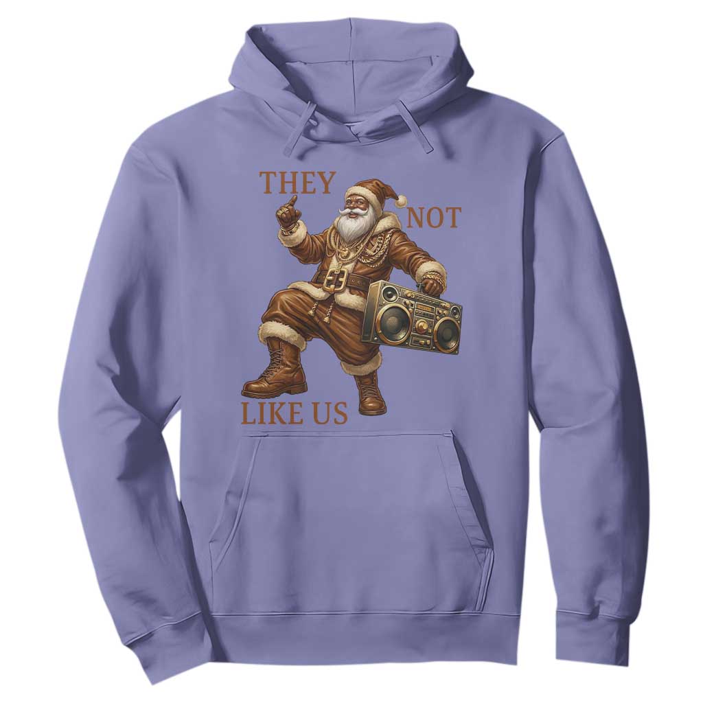 They Not Like Us Hoodie Funny Christmas Black Santa Claus TS12 Violet Print Your Wear
