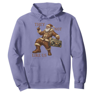They Not Like Us Hoodie Funny Christmas Black Santa Claus TS12 Violet Print Your Wear