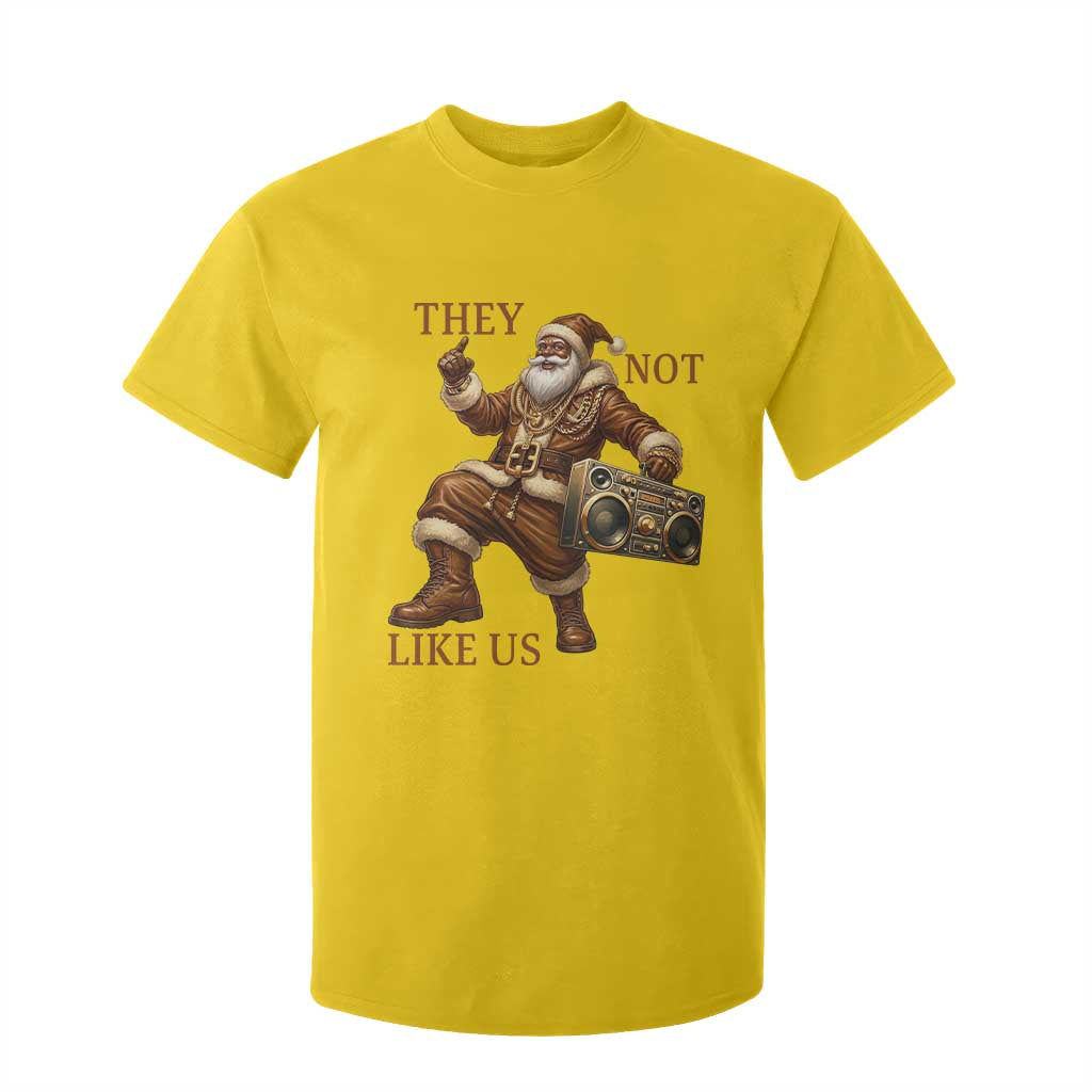 They Not Like Us T Shirt For Kid Funny Christmas Black Santa Claus TS12 Daisy Print Your Wear