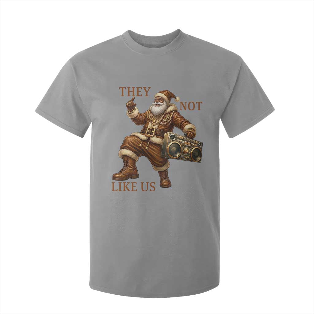 They Not Like Us T Shirt For Kid Funny Christmas Black Santa Claus TS12 Sport Gray Print Your Wear