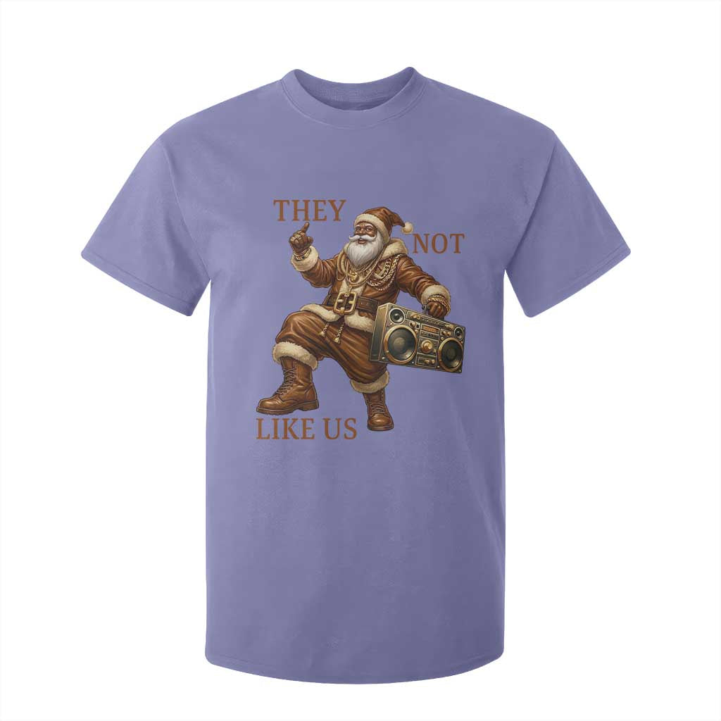They Not Like Us T Shirt For Kid Funny Christmas Black Santa Claus TS12 Violet Print Your Wear