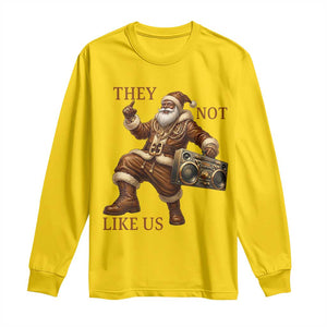 They Not Like Us Long Sleeve Shirt Funny Christmas Black Santa Claus TS12 Daisy Print Your Wear