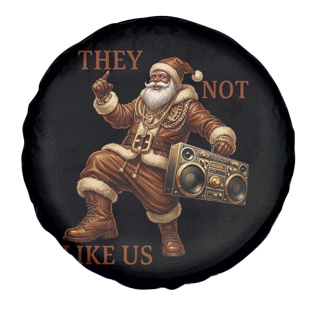 They Not Like Us Spare Tire Cover Funny Christmas Black Santa Claus TS12 Print Your Wear