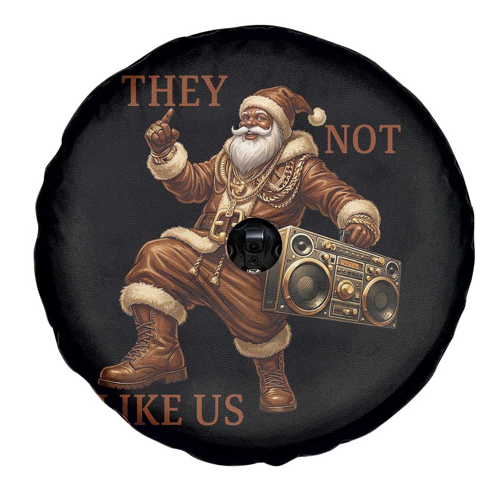 They Not Like Us Spare Tire Cover Funny Christmas Black Santa Claus TS12 Print Your Wear