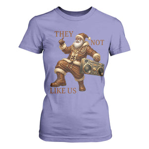 They Not Like Us T Shirt For Women Funny Christmas Black Santa Claus TS12 Violet Print Your Wear