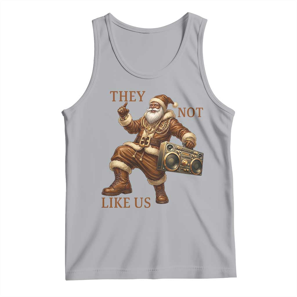 They Not Like Us Tank Top Funny Christmas Black Santa Claus TS12 Athletic Heather Print Your Wear