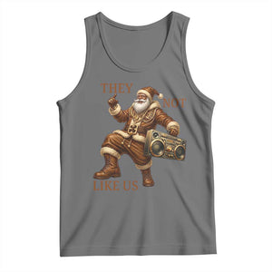 They Not Like Us Tank Top Funny Christmas Black Santa Claus TS12 Black Heather Print Your Wear