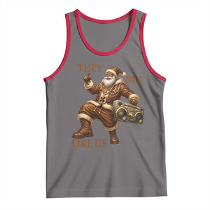 They Not Like Us Tank Top Funny Christmas Black Santa Claus TS12 Deep Heather Red Print Your Wear