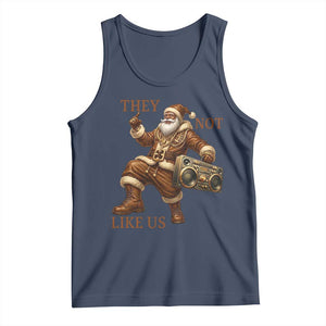 They Not Like Us Tank Top Funny Christmas Black Santa Claus TS12 Navy Print Your Wear