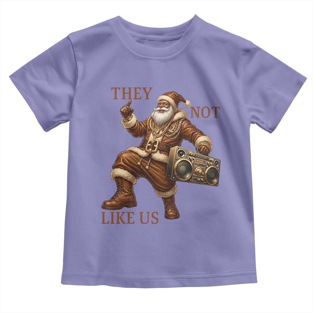 They Not Like Us Toddler T Shirt Funny Christmas Black Santa Claus TS12 Violet Print Your Wear