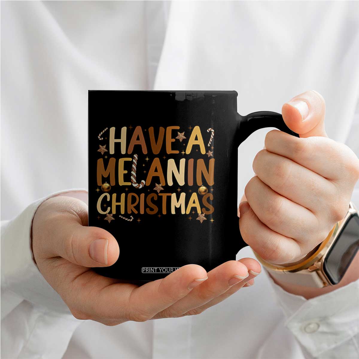 Funny Black Pride Have A Melanin Christmas Coffee Mug Culture Gift TS12 Print Your Wear