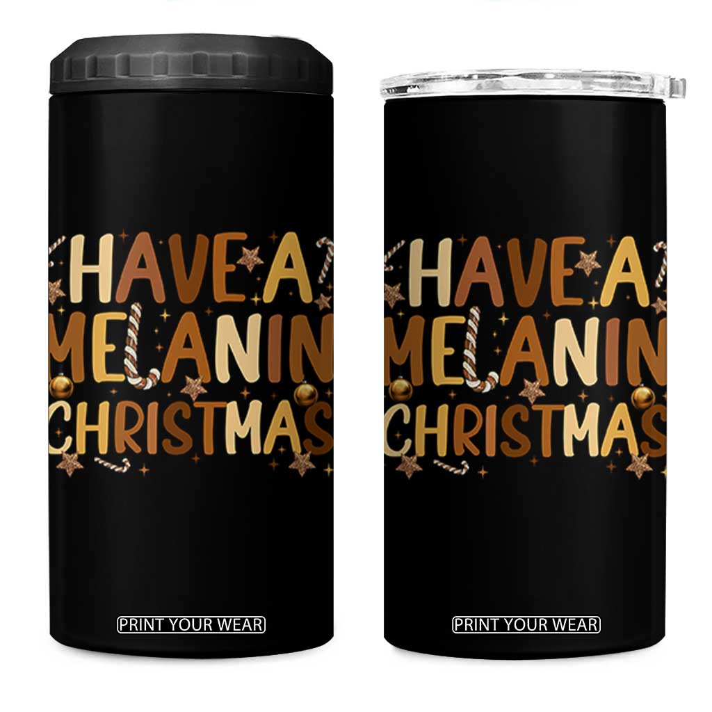 Funny Black Pride Have A Melanin Christmas 4 in 1 Can Cooler Tumbler Culture Gift TS12 One Size: 16 oz Black Print Your Wear
