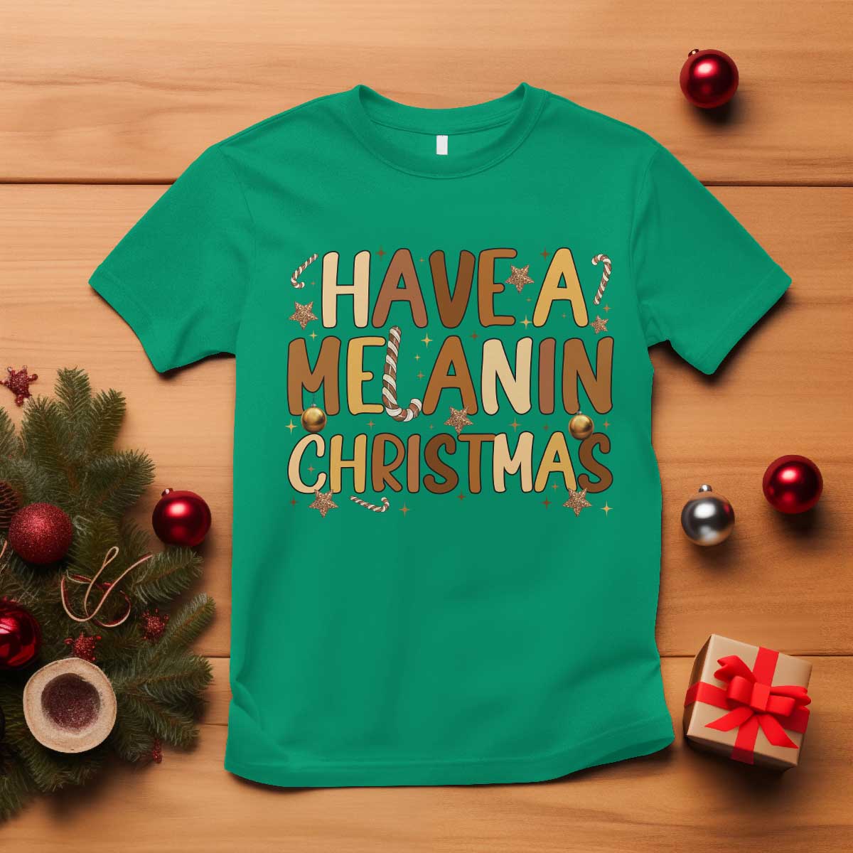 Funny Black Pride Have A Melanin Christmas T Shirt Culture Gift TS12 Irish Green Print Your Wear